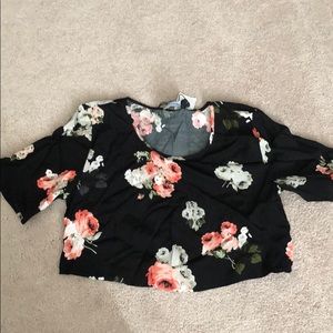 Minkpink floral short sleeve crop top